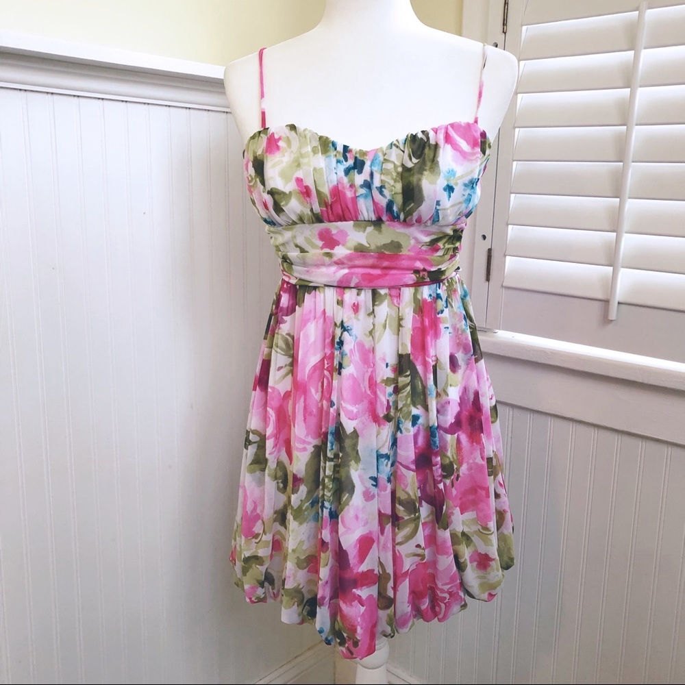 Speechless Multi-Pink Floral Empire Waist Dress